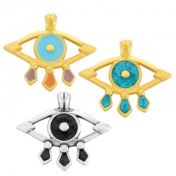 Zamak Pendant Evil Eye w/ Enamel 32x22mm