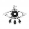 999° Silver Antique Plated/ Pearl Black