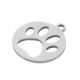 Stainless Steel 304 Charm Round w/ Paw 18mm