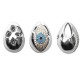 Brass Charm Oval with Evil Eye & Zircon 15x19mm