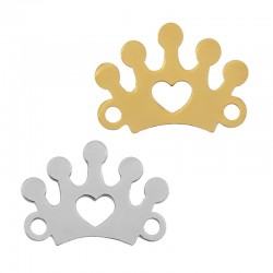 Stainless Steel 304 Connector Crown w/ Heart 12x9mm