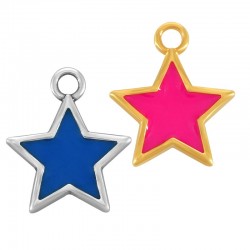 Zamak Charm Star w/ Enamel 17mm