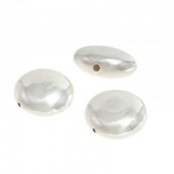 Sea Shell Pearl Bead Round Flat 12mm/5mm (Ø1mm)