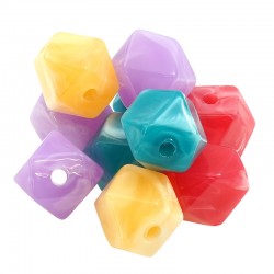 Acrylic Bead Faceted Square 10x12mm (Ø2mm)
