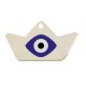 Ceramic Pendant Boat w/ Evil Eye & Enamel 68x39mm