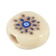 Ceramic Bead Round Flat w/ Evil Eye & Enamel 12mm (Ø2.5mm)