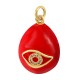 Brass Charm Egg w/ Evil Eye Enamel & Strass 16x22mm