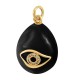 Brass Charm Egg with Evil Eye Enamel & Strass 16x22mm