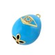 Brass Charm Egg with Evil Eye Enamel & Strass 16x22mm