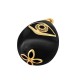 Brass Charm Egg with Evil Eye Enamel & Strass 16x22mm