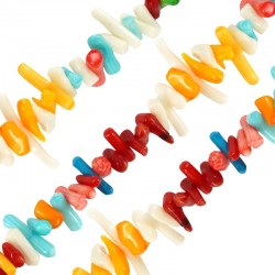 Coral Bamboo Bead Chips ~3,2mm (140pcs) (Ø1mm)