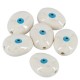 Perle Ovale en Céramique Émaillée avec œil Maléfique 15 x 18 mm Ø 2 mm