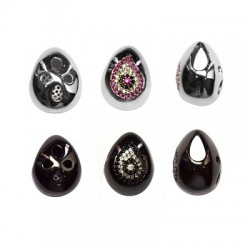 Zircon Brass Charm Oval Teardrop 15x19mm