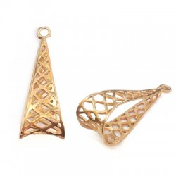 Brass Casting Filigree Drop 29x14mm