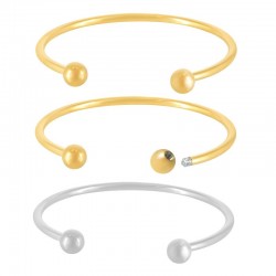 Bracelet avec embouts boules dévissables 60mm en Acier Inoxydable 304