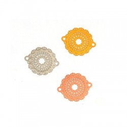 Connettore in Ottone Rotondo Filigrana Cerchio 18x23mm