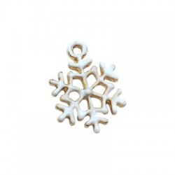 Breloque flocon de neige émaillé en Métal/Zamak 11,5mm