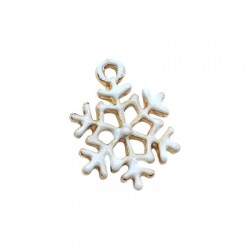 Zamak Charm Snowflake w/ Enamel 11.5mm