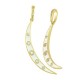 Pendente in Metallo Ottone Luna con Smalto e Zirconi 50x13mm