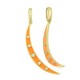 Pendente in Metallo Ottone Luna con Smalto e Zirconi 50x13mm