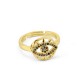 Anello in Ottone Regolabile Occhio con Zirconi 21x22mm