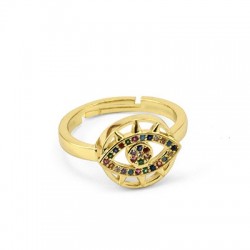 Zircon Brass Finger Ring Eye 21x22mm