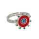 Anello in Ottone Regolabile con Smalto e Zirconi 25mm/20mm