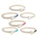 Enameled Zircon Brass Finger Ring Teardrop with Zircon 22mm