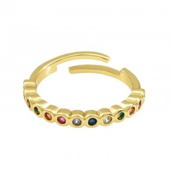 Bague en Laiton avec Zircone 3 x 21 mm