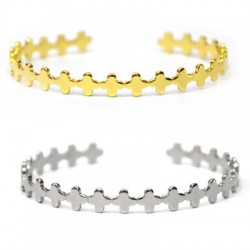 Pulsera de Metal Latón con Cruz 62mm/6mm