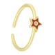 Bague en Laiton Émaillé Étoile avec Zircon 20 mm