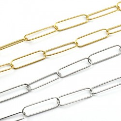 Cadena de Acero Inoxidable Paperclip 7.5x27mm/1mm