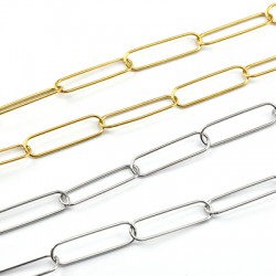 Stainless Steel 304 Paperclip Chain 27x7.5mm/1mm
