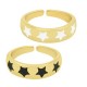 Anillo de Metal Latón Redondo Estrella con Esmalte 21mm