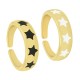 Anello in Ottone Rotondo con Stella e Smalto 21mm