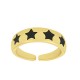 Brass Ring Round w/ Star & Enamel 21mm