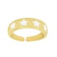 Enameled Brass Finger Ring Round with Star 21mm