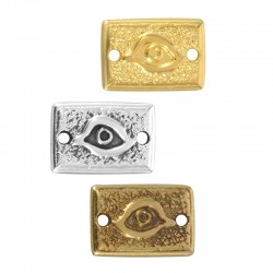 Zamak Connector Tag w/ Evil Eye 15x10mm