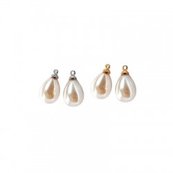 ABS Nacré en Forme de Goutte avec Capuchon 10 x 14 mm Ø 1.6 mm
