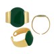 Enameled Brass Finger Ring Oval 15mm