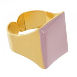 Brass Ring Rectangular w/ Enamel 20x18mm