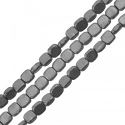 Hematite Bead Square Flat 4mm (Ø0.9mm) (100pcs) (40cm)