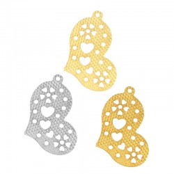 Ciondolo in Ottone a Forma di Cuore 22X15 mm
