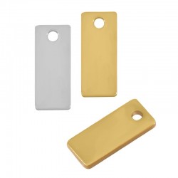 78080726 Ciondolo Rettangolare in Acciaio Inossidabile 304 5x12mm/1mm Ø1.4 mm