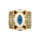 Enameled Brass Tube with Evil Eye Zircon 10mm Ø3mm