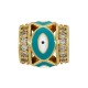 Enameled Brass Tube with Evil Eye Zircon 10mm Ø3mm
