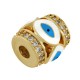 Tube en Laiton Émaillé avec Zircon œil Maléfique 10 mm Ø3 mm