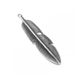 Pendentif Plume en Métal/Zamak 15x57mm