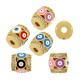 Enameled Brass Tube with Evil Eye Zircon 11mm Ø3mm
