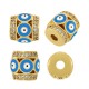 Enameled Brass Tube with Evil Eye Zircon 11mm Ø3mm